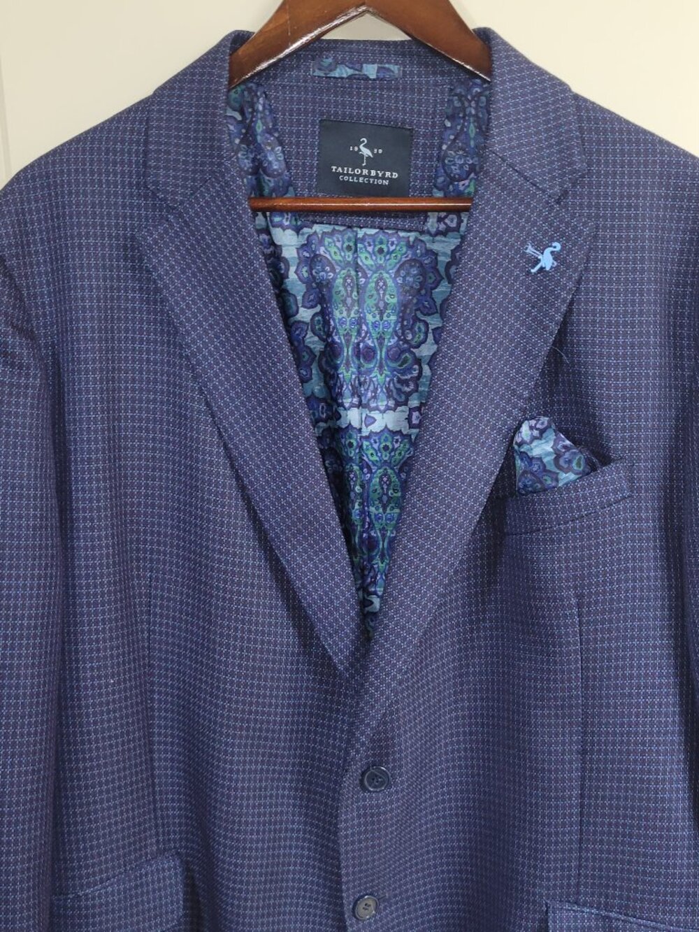 Tailorbyrd check navy and blue sports jacket